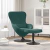 vidaXL Chaise Œuf avec Pouf Vert foncé 63 x 73 x 90 cm Velours