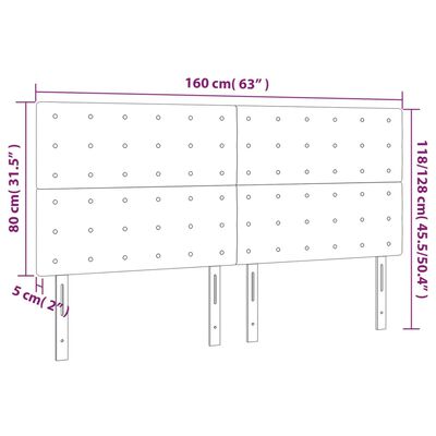 vidaXL Têtes de lit 4 pcs Cappuccino 80x5x78/88 cm Similicuir