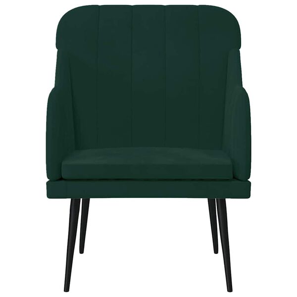vidaXL Fauteuil Vert fonc&eacute; 63x76x80 cm Velours