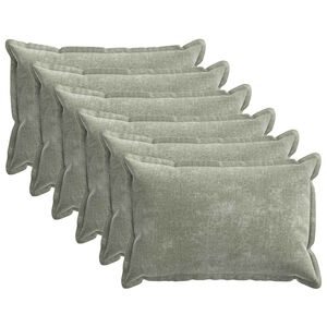 vidaXL Housse de coussin 6 pcs HOUTEN Vert 40 x 60 cm Tissu Chenille