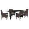 vidaXL Ensemble de salle &agrave; manger pour jardin 5 pc Marron polyrotin
