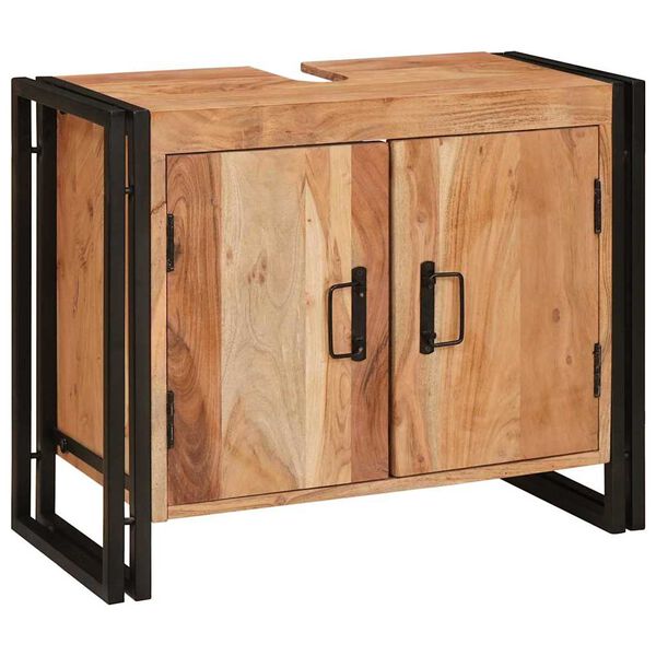 vidaXL Meuble sous &eacute;vier Marron 71 x 33 x 58 cm Bois d'Acacia Massif