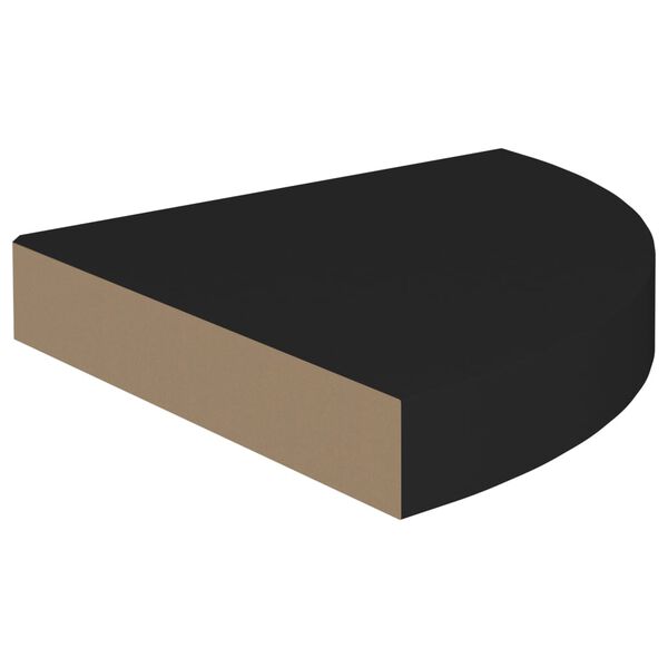 vidaXL Étagères d'angle flottantes 2 pcs noir 25x25x3,8 cm MDF