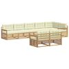 vidaXL Ensemble de canap&eacute;s d'ext&eacute;rieur 8 pc Blanc et cr&egrave;me Polyester