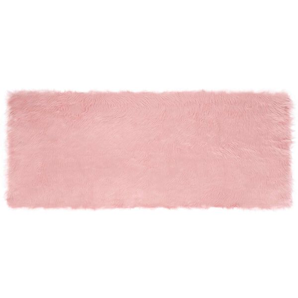 vidaXL Tapis en fausse Tafalla Rose 80 x 200 cm Polyester