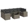 vidaXL Salon de jardin 8 pcs avec coussins gris r&eacute;sine tress&eacute;e