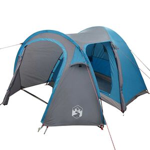 vidaXL Tente D&ocirc;me D&ocirc;me avec toit avec stockage Bleu 384 x 254 x 170 cm