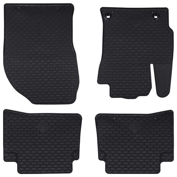 vidaXL Tapis de voiture 4 pcs Noir Caoutchouc