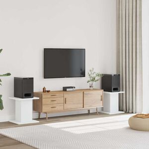vidaXL Supports de haut-parleurs 2 pcs blanc bois d'ing&eacute;nierie