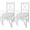 vidaXL Chaises &agrave; manger lot de 2 blanc bois de pin