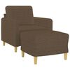 vidaXL Fauteuil avec repose-pied Marron 60 cm Tissu