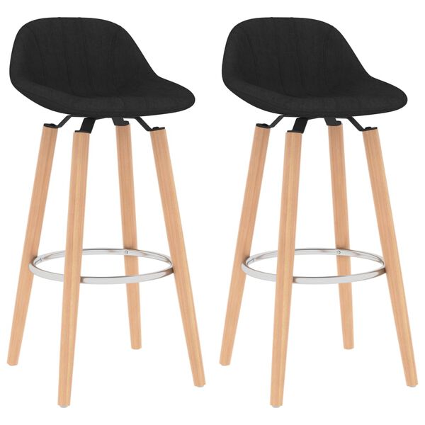 vidaXL Tabourets de bar lot de 2 noir tissu