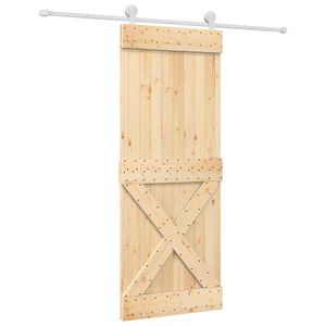 vidaXL Porte coulissante Naturel et Blanc 80 x 210 cm