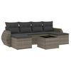 vidaXL Salon de jardin avec coussins 7 pcs gris r&eacute;sine tress&eacute;e