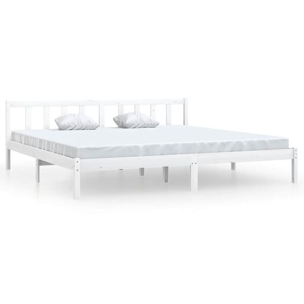 vidaXL Cadre de lit sans matelas blanc bois massif 200x200 cm