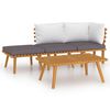 vidaXL Salon de jardin 4 pcs avec coussins Bois d'acacia solide