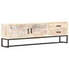 vidaXL Meuble TV Blanc 140 x 30 x 45 cm Bois d'acacia massif