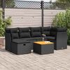 vidaXL Salon de jardin 7 pcs avec coussins noir r&eacute;sine tress&eacute;e