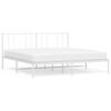 vidaXL Cadre de lit m&eacute;tal sans matelas et t&ecirc;te de lit blanc 200x200 cm