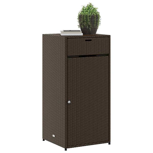 vidaXL Armoire de rangement jardin marron 55x55x111 cm résine tressée