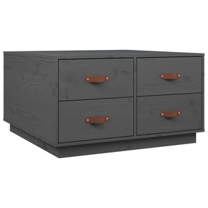 vidaXL Table basse Gris 80x80x45 cm Bois massif de pin