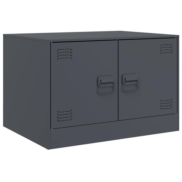 vidaXL Table basse anthracite 67x50x44 cm acier