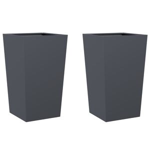 vidaXL Jardini&egrave;res 2 pcs anthracite 45x45x75 cm acier