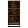 vidaXL Buffet ch&ecirc;ne fum&eacute; 35,5x35x76 cm bois d'ing&eacute;nierie et m&eacute;tal