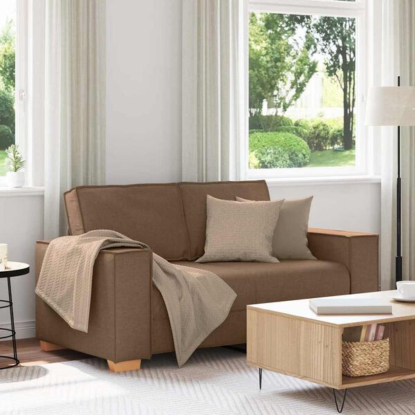 vidaXL Canap&eacute; 2 places Marron 160x78x84 cm Tissu