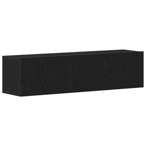 vidaXL Meuble TV ch&ecirc;ne noir 120x30x30,5 cm bois d'ing&eacute;nierie