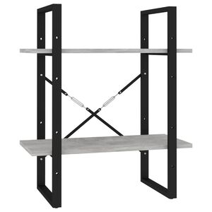 vidaXL Biblioth&egrave;que &agrave; 2 niveaux Gris b&eacute;ton 60x30x70 cm bois ing&eacute;nierie