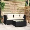 vidaXL Salon de jardin 3 pcs avec coussins Noir R&eacute;sine tress&eacute;e