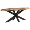 vidaXL Table à manger ovale 200x100x75 cm Bois d'acacia