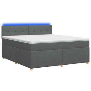 vidaXL Lit boxspring avec matelas Gris fonc&eacute; 160 x 200 cm Tissu