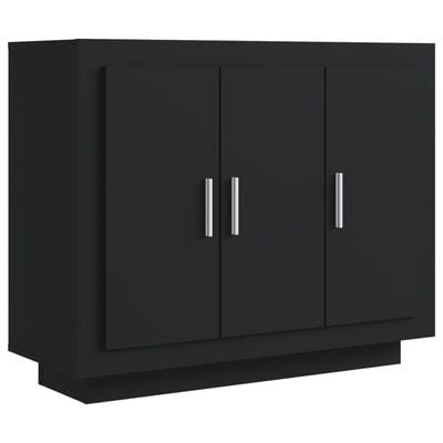 vidaXL Buffet Noir 92x35x75 cm Bois d'ingénierie