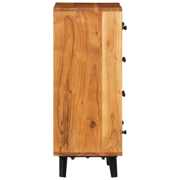 vidaXL Commode 55x30x75 cm bois d'acacia massif et m&eacute;tal
