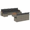 vidaXL Salon de jardin 11 pcs avec coussins gris r&eacute;sine tress&eacute;e