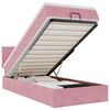 vidaXL Cadre de lit ottoman avec matelas rose 100x200 cm velours