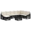 vidaXL Ensemble de canap&eacute; de jardin 9 pcs Noir polyrotin