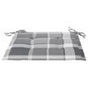 vidaXL Chaises de jardin et coussins &agrave; carreaux gris lot de 8 Teck