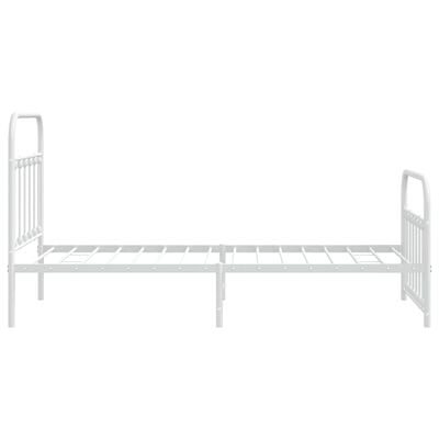 vidaXL Cadre de lit métal sans matelas et pied de lit blanc 100x190 cm