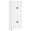 vidaXL Buffet haut Blanc 69,5x34x180 cm Bois d'ing&eacute;nierie