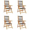 vidaXL Fauteuils pliants inclinables 4 pcs bois d'acacia massif gris