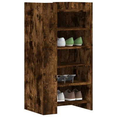 vidaXL Armoire à chaussures chêne fumé 52x37,5x100cm bois d'ingénierie