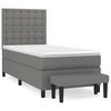 vidaXL Sommier &agrave; lattes de lit avec matelas Gris fonc&eacute; 90x200 cm Tissu