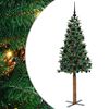 vidaXL Sapin de No&euml;l mince Vert 180 cm PVC et bois de pin massif