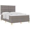 vidaXL Lit &agrave; ressorts avec t&ecirc;te de lit Taupe 140 x 190 cm tissu