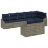 vidaXL Ensemble de canap&eacute; de jardin 8 pcs Gris et bleu marine