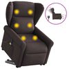 vidaXL Fauteuil inclinable de massage &eacute;lectrique Marron fonc&eacute; Tissu