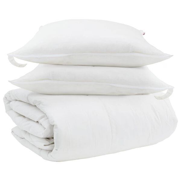 vidaXL Ensemble de Duvet avec oreiller 3 pcs Blanc Plume de canard